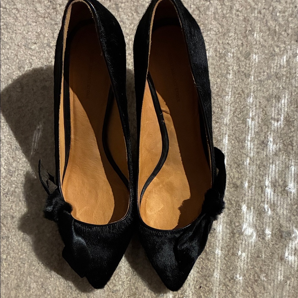 Isabel Marant Black Heeled Shoes with Bow Detail